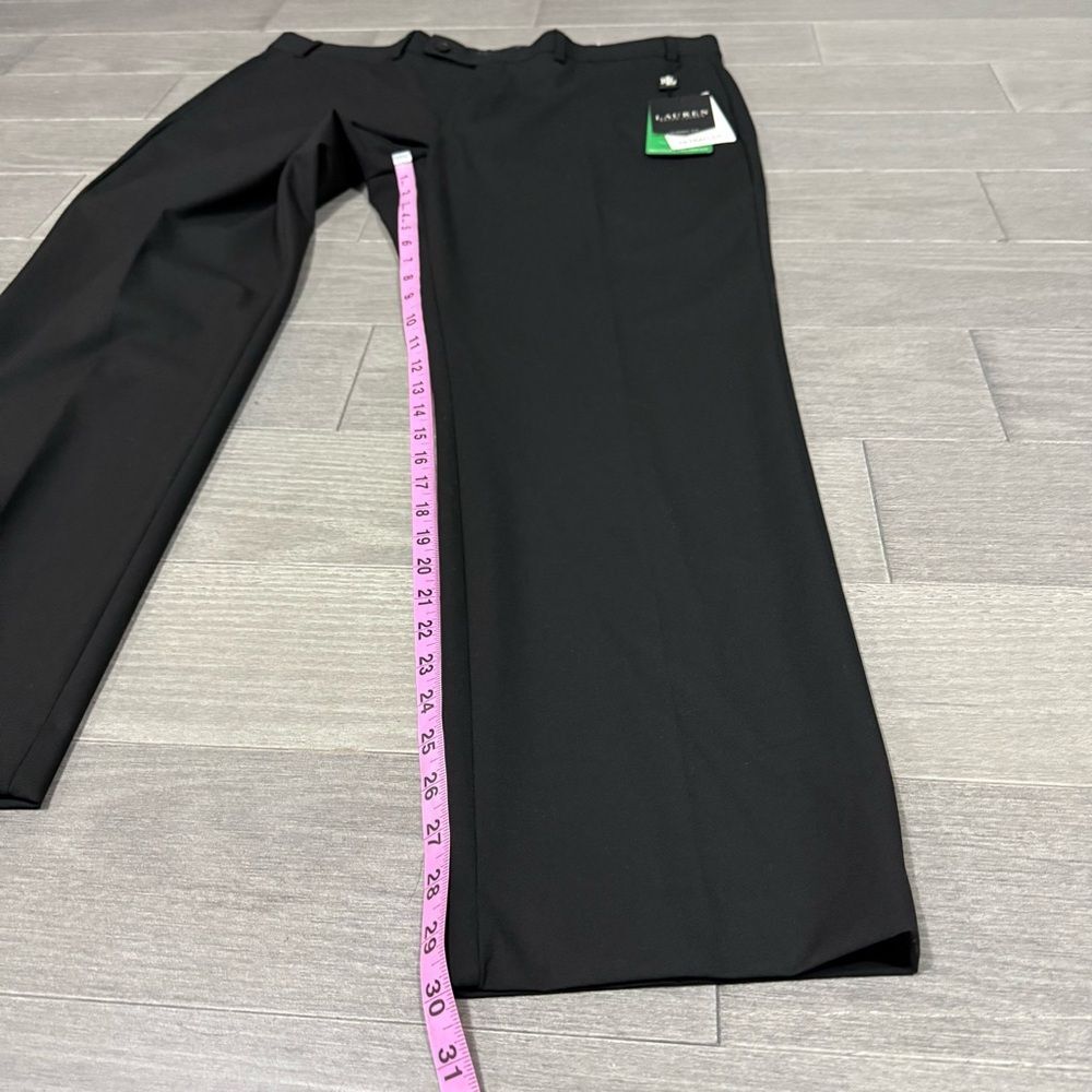 NWT Lauren Ralph Lauren Norton Ultraflex Dress Pants 40x30 Black Flat Front - Picture 13 of 14